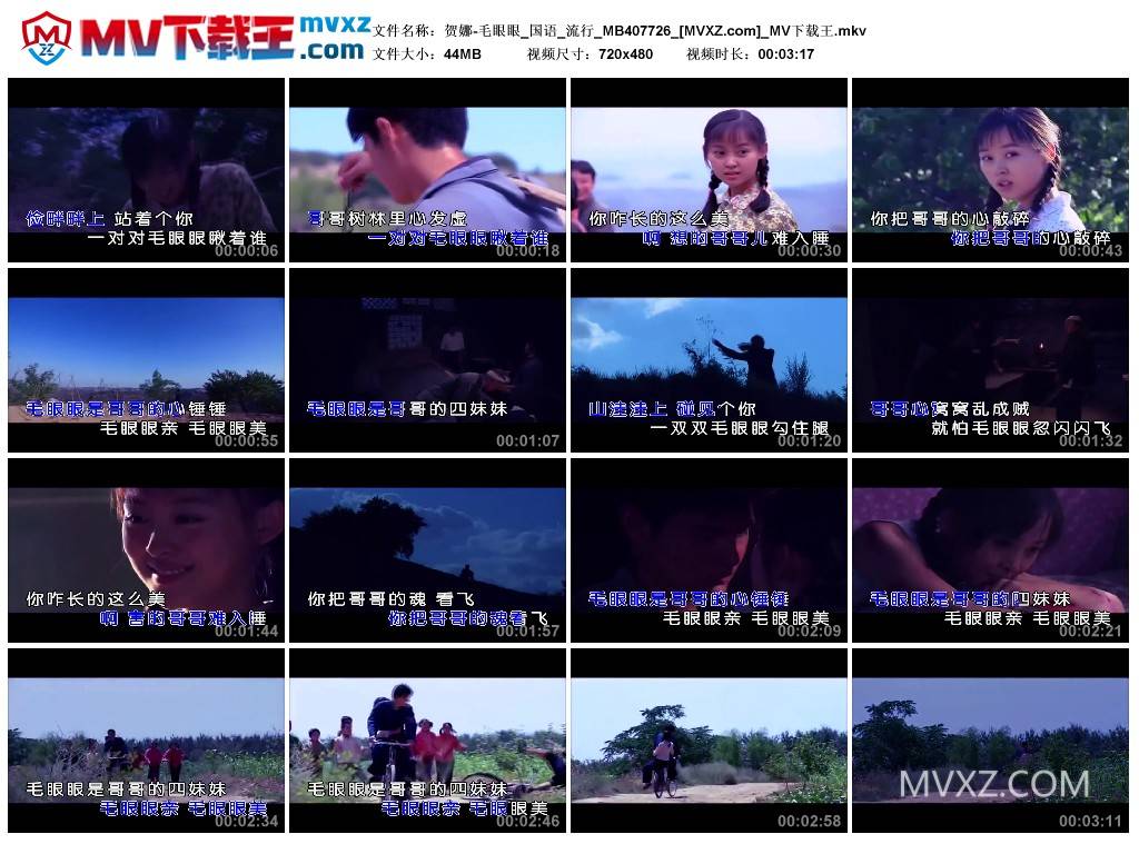 贺娜-毛眼眼_国语_流行_MB407726